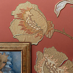 Обои с вышивкой ручной работы Deco Flowers Original colourway on wool sateen варинант исполнения - 2 | Loft Concept в Екатеринбурге