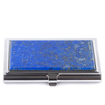 Визитница карманная металлическая с накладкой из натурального камня Лазурит Stone Business Card Holders  варинант исполнения - 1 | Loft Concept в Екатеринбурге