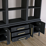 Модульный стеллаж Primo из трех составных элементов Черный дуб варинант исполнения - 5 | Loft Concept в Екатеринбурге