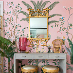 Обои ручная роспись Amazonia Florence Pink dyed silk варинант исполнения - 4 | Loft Concept в Екатеринбурге