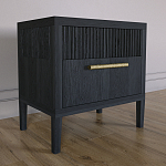 Прикроватная Тумбочка Primo с двумя ящиками Черный дуб варинант исполнения - 5 | Loft Concept в Екатеринбурге