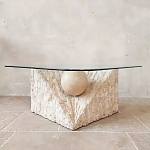 Дизайнерский журнальный стол в виде раковины с жемчужиной под прозрачной столешницей Fahin варинант исполнения - 2 | Loft Concept в Екатеринбурге