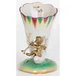 Ваза из фарфора с бронзовой фигуркой ангела Eden Garden porcelain and bronze варинант исполнения - 1 | Loft Concept в Екатеринбурге