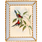 Постер с изображением птиц и цветов в зеркальной раме Blooming Birds Poster варинант исполнения - 3 | Loft Concept в Екатеринбурге