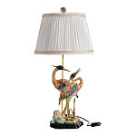 Настольная лампа с абажуром и основанием в виде двух цапель Porcelain Heron Lamp варинант исполнения - 1 | Loft Concept в Екатеринбурге