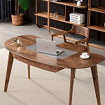 Стол рабочий округлой формы с ящиком  Working Moonnut Table варинант исполнения - 2 | Loft Concept в Екатеринбурге