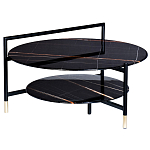 Стол журнальный круглый черный с полкой Inherence варинант исполнения - 1 | Loft Concept в Екатеринбурге