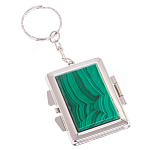 Зеркало брелок складное двухстороннее из натурального камня Малахит Stone Mirrors варинант исполнения - 1 | Loft Concept в Екатеринбурге