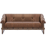 Трехместный диван Duncan винтажная коричневая кожа варинант исполнения - 1 | Loft Concept в Екатеринбурге