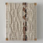 Текстильное панно ручной работы из хлопкового шнура wall panel line beige варинант исполнения - 1 | Loft Concept в Екатеринбурге