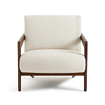 Кресло с обивкой из белого букле Armchair White Boucle варинант исполнения - 4 | Loft Concept в Екатеринбурге