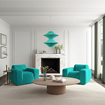 Подвесной вязаный бирюзовый светильник «Звезда Востока 02» варинант исполнения - 1 | Loft Concept в Екатеринбурге