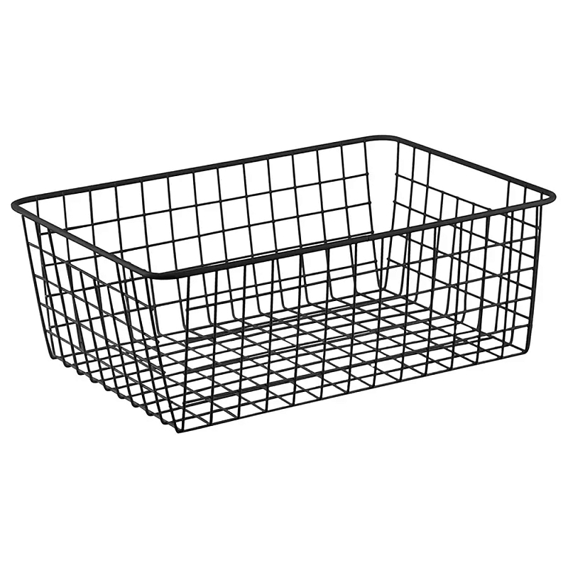 Корзина для хранения железная Iron Basket M Белый Черный Корзина для хранения железная Iron Basket M Белый Черный в Екатеринбурге | Loft Concept