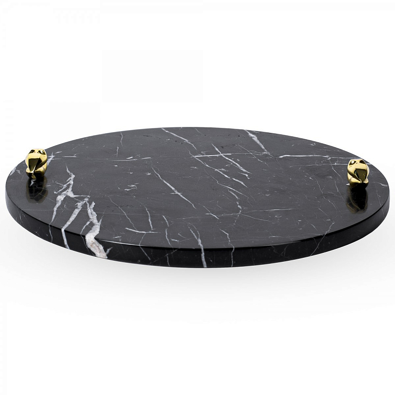 Поднос ACOLYTE ENTERTAINING PLATTER MARBLE & BRONZE Черный в Екатеринбурге | Loft Concept 