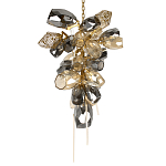 Люстра подвесная вытянутой формы с плафонами из стекла и металла с двумя вертикальными подвесками Gilded Mirage  варинант исполнения - 7 | Loft Concept в Екатеринбурге