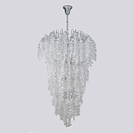 Люстра с прозрачными и белыми подвесками в виде лепестков FAIRYTREE Light варинант исполнения - 2 | Loft Concept в Екатеринбурге