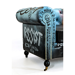 Диван в Лофт Честерфильд граффити из винтажной кожи GRAFFITI PARA Chesterfield варинант исполнения - 4 | Loft Concept в Екатеринбурге