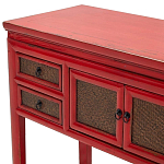 Деревянная консоль в китайском стиле с ящиками и дверцами красная Chinese Console Table варинант исполнения - 4 | Loft Concept в Екатеринбурге