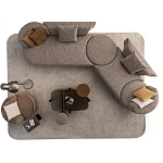 Угловой диван Calypso с поворотным механизмом и пуфом   варинант исполнения - 6 | Loft Concept в Екатеринбурге