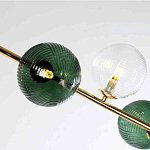 Люстра подвесная линейная с рифлеными стеклянными плафонами Bolle Multi Color варинант исполнения - 4 | Loft Concept в Екатеринбурге