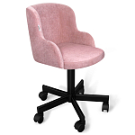 Стул с мягкой розовой обивкой из велюра и подъемно-поворотным механизмом на черных колесиках Harper Pink варинант исполнения - 1 | Loft Concept в Екатеринбурге