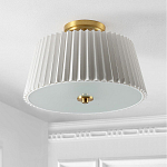 Потолочный светильник с белым плиссированным абажуром Ganglion варинант исполнения - 3 | Loft Concept в Екатеринбурге