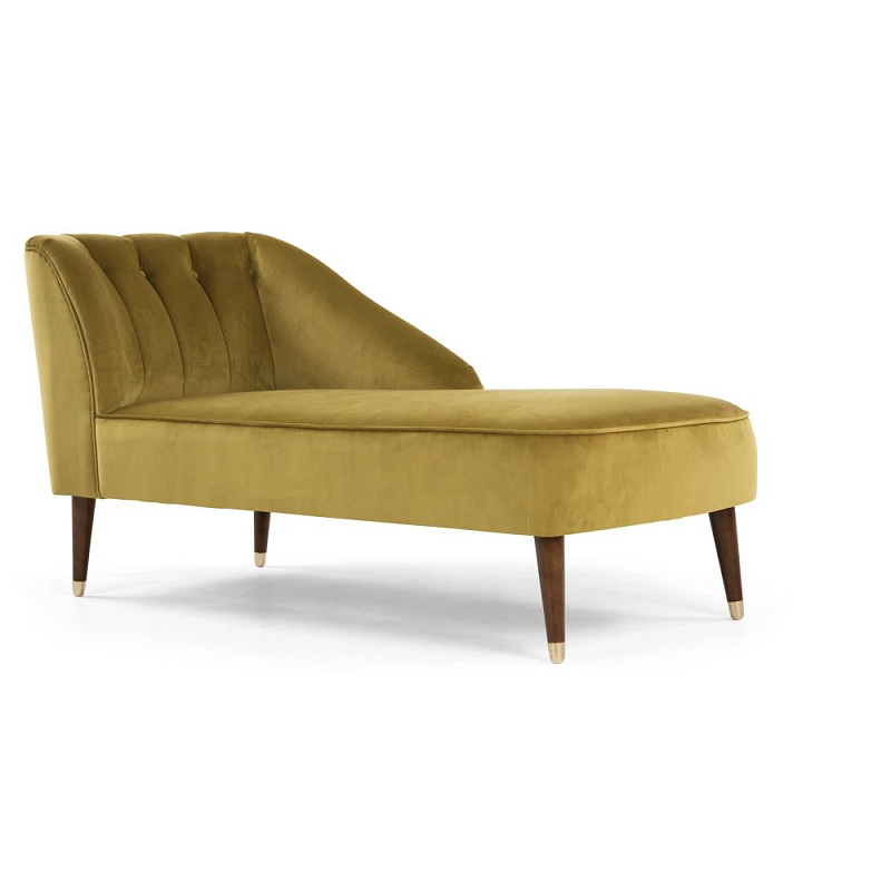 Кушетка Chaise Longue, Antique Gold Velvet Желтый в Екатеринбурге | Loft Concept 