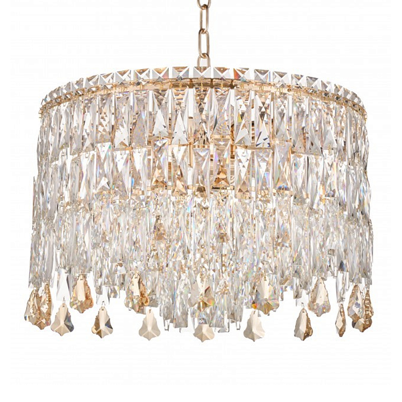 Люстра круглая с хрустальными подвесками на золотистом каркасе Roul Crystal Light Золотой Прозрачный Люстра круглая с хрустальными подвесками на золотистом каркасе Roul Crystal Light Золотой Прозрачный в Екатеринбурге | Loft Concept