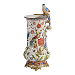 Ваза фарфоровая с птицей на бронзовой ветке и цветочной росписью Garden of Eden варинант исполнения - 2 | Loft Concept в Екатеринбурге