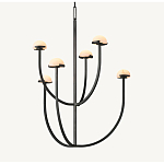 Люстрас 6-ю мраморными плафонами в форме купола Light Warm Light варинант исполнения - 7 | Loft Concept в Екатеринбурге