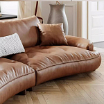 Диван кожаный с каркасом из массива дерева Medieval Furniture варинант исполнения - 6 | Loft Concept в Екатеринбурге