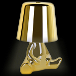 Настольная лампа фигурная золотого цвета с гладким абажуром Высота 16 см Sophia варинант исполнения - 3 | Loft Concept в Екатеринбурге