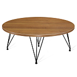 Стол журнальный c коричневой круглой столешницей на четырех черных ножках Charm Coffee Table варинант исполнения - 1 | Loft Concept в Екатеринбурге