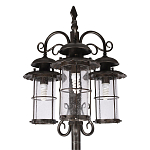 Уличный фонарь с тремя стеклянными плафонами и коваными элементами Elysian Lanterns варинант исполнения - 4 | Loft Concept в Екатеринбурге