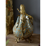 Чаша голубого цвета с оранментом и и бронзовыми фигурами леопардов Eden Garden варинант исполнения - 10 | Loft Concept в Екатеринбурге