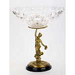 Чаша стеклянная прозрачная на бронзовой подставке с фигуркой девушки Eden Garden варинант исполнения - 3 | Loft Concept в Екатеринбурге