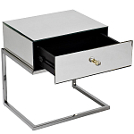 Тумбочка зеркальная с ящиком Mirror Chrome Cabinet варинант исполнения - 2 | Loft Concept в Екатеринбурге