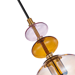 Подвесной светильник со стеклянным плафоном в форме бокала янтарного цвета Prestige варинант исполнения - 3 | Loft Concept в Екатеринбурге