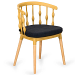 Пластиковый стул на ножках из массива бука Ferret Spiral Mustard варинант исполнения - 7 | Loft Concept в Екатеринбурге