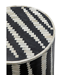 Приставной круглый столик с инкрустацией Black and White Geometry Stool варинант исполнения - 2 | Loft Concept в Екатеринбурге