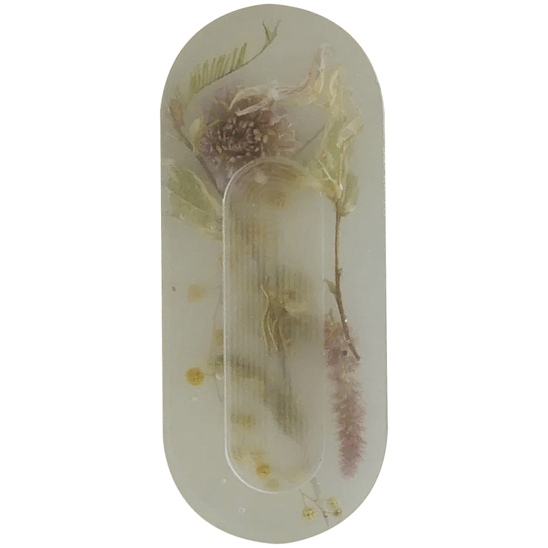 Подставка под благовония из эпоксидной смолы с цветами белая Epoxy Resin Flowers Incense Oval Stand White Белый в Екатеринбурге | Loft Concept 