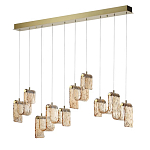 Подвесной светильник линейный с плафонами волнистой формы из фактурного стекла Big Wave варинант исполнения - 6 | Loft Concept в Екатеринбурге