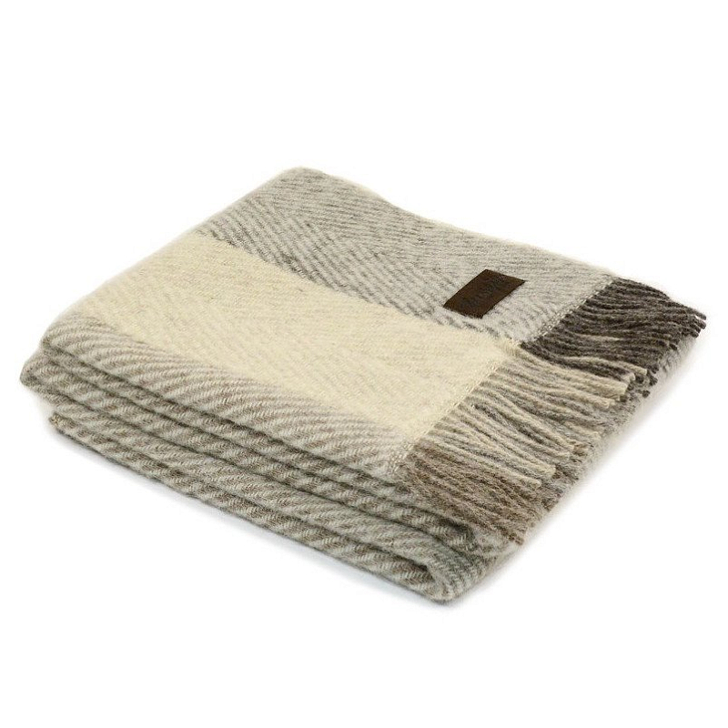 Плед VADSO SPINA 1001 Marzotto Бежево-серый в Екатеринбурге | Loft Concept 