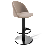 Барный стул вращающийся со спинкой Бежевый Велюр Vendramin Chair варинант исполнения - 1 | Loft Concept в Екатеринбурге