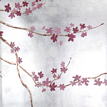 Обои ручная роспись Cherry Tree Special Colourway on Sterling Silver gilded paper варинант исполнения - 1 | Loft Concept в Екатеринбурге