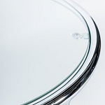 Приставной столик на серебристом основании с столешницей из стекла Noir варинант исполнения - 2 | Loft Concept в Екатеринбурге