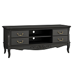 ТВ-тумба черная из массива бука с 4-мя ящиками и 2-мя полками Black Provence варинант исполнения - 2 | Loft Concept в Екатеринбурге