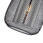 Подвесной светильник со стеклянным плафоном цилиндрической формы и металлической сеткой Metal Mesh Black варинант исполнения - 4 | Loft Concept в Екатеринбурге