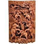 Панно из дерева пирамида из слонов Panel With Animals варинант исполнения - 1 | Loft Concept в Екатеринбурге