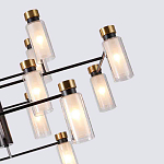 Люстра потолочная с 16-ю цилиндрическими плафонами из стекла и черным каркасом Noir Poise варинант исполнения - 2 | Loft Concept в Екатеринбурге